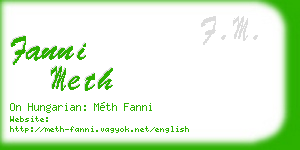 fanni meth business card